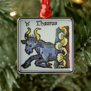 tekenen van de Zodiac, Antiek Taurus Bull Metalen Ornament