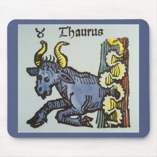  tekenen van de Zodiac, Antiek Taurus Bull Muismat (Voorkant)