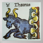  tekenen van de Zodiac, Antiek Taurus Bull Poster (Voorkant)