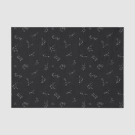 Tekenen van de zodiale astrologie zwart-wit en wit tissuepapier