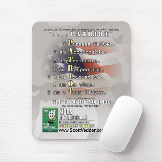 Tekenen van een groot Résumé: Veterans Edition Muismat (Met muis)