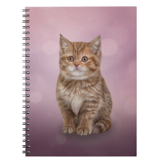 Tekenen van gekke gestreepte kitten notitieboek (Voorkant)