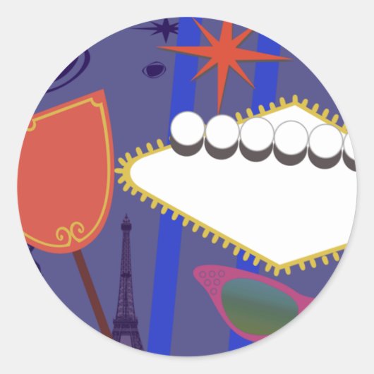 Tekenen van Glam! Ronde Sticker (Voorkant)