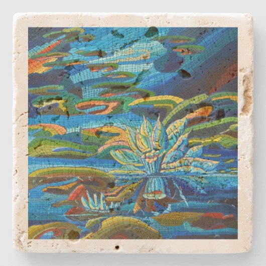 Tekenen van glas En Pierre - Duble Attractie Stenen Onderzetter (Voorkant)