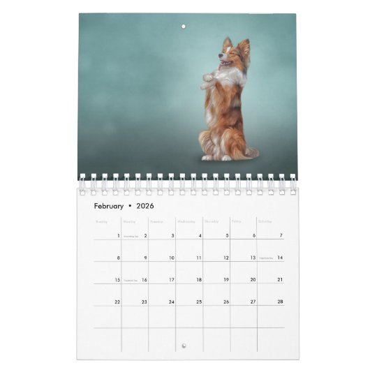 Tekenen van grappige honden kalender (Feb 2026)