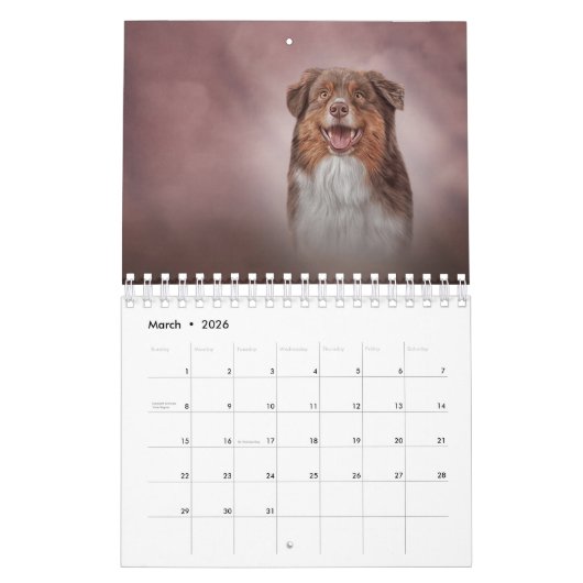 Tekenen van grappige honden kalender (Mar 2026)
