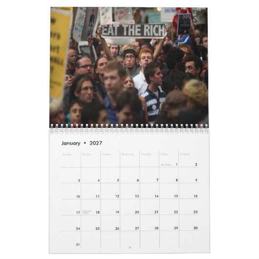 Tekenen van het rooster voor de protesten in het b kalender (Jan 2027)