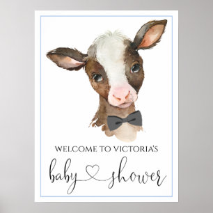 Tekenen van Koe Boerderij van peuter Baby shower Poster