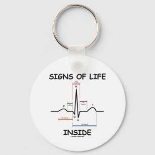Tekenen van leven binnen (ECG/EKG-hartslag) Sleutelhanger
