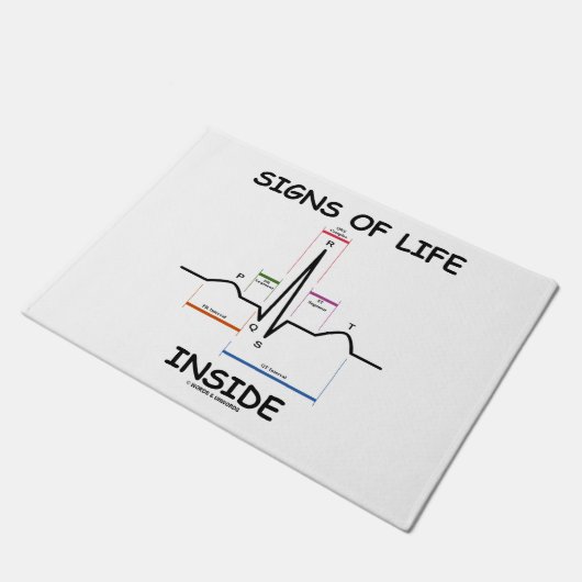 Tekenen van leven in EMT Medical Heartbeat Humor Deurmat (Schuin)