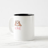 Tekenen van liefde tweekleurige koffiemok (Voorkant links)