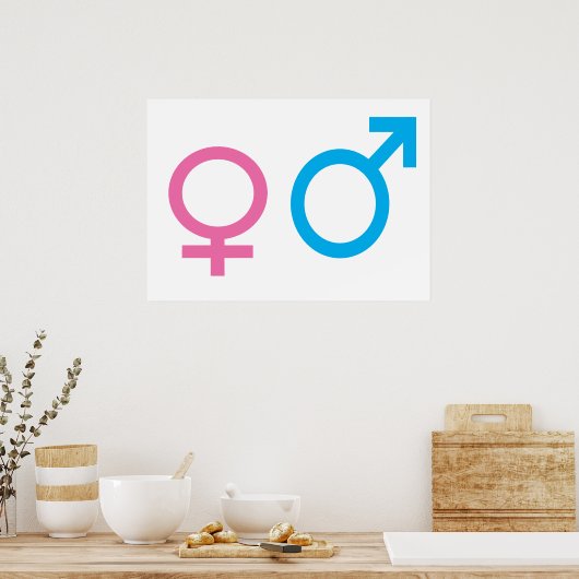 Tekenen van man en vrouw poster (Keuken)