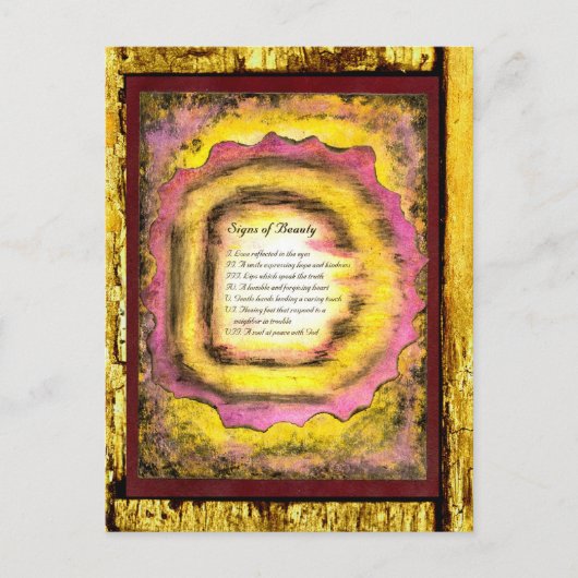 Tekenen van schoonheid briefkaart (Voorkant)