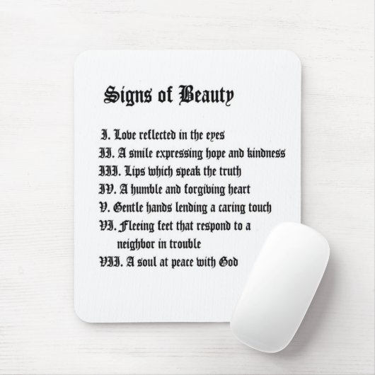 Tekenen van schoonheid muismat (Met muis)