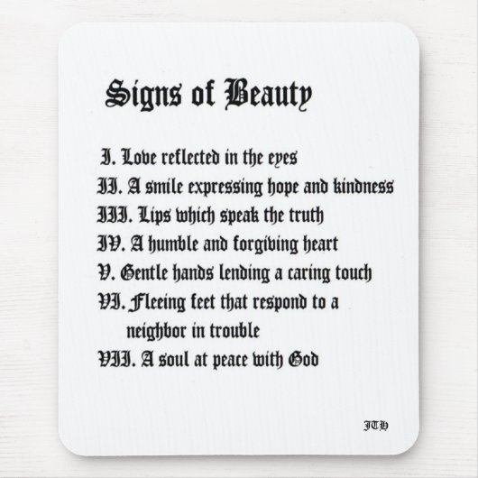 Tekenen van schoonheid muismat (Voorkant)