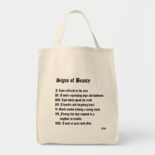 Tekenen van schoonheid tote bag