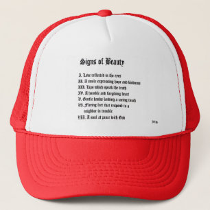 Tekenen van schoonheid trucker pet