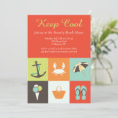 Tekenen van zomeruitnodiging kaart (Staand voorkant)