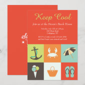 Tekenen van zomeruitnodiging kaart (Voorkant / Achterkant)