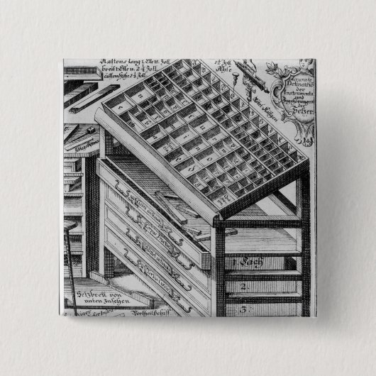 Tekenen Vierkante Button 5,1 Cm (Voorkant)