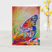 Tekenen vlinder op ventilator Kaart voor kunstaant (Gele Bloem)