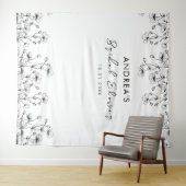 Tekenen Wildbloemen Witte Vrijgezellenfeest Achter Wandkleed (In Situ (horizontaal))