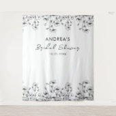 Tekenen Wildbloemen Witte Vrijgezellenfeest Achter Wandkleed (Voorkant)