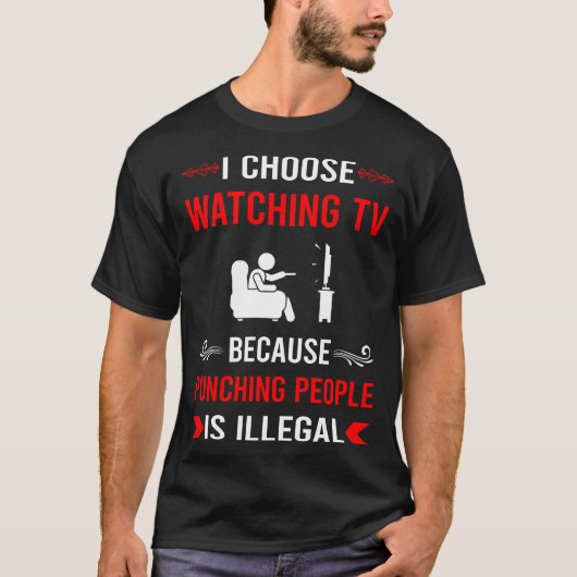Tekenend TV kijken T-shirt (Voorkant)