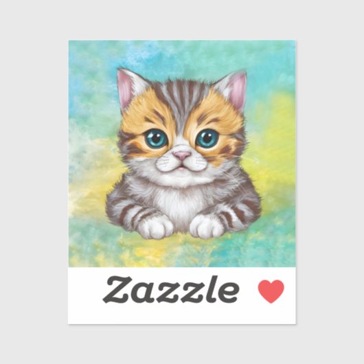 Tekenende Kat Sticker (Vel)