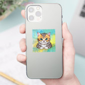 Tekenende Kat Sticker (Telefoon)