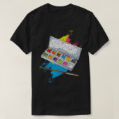 Tekenende Kunst Schilderij Doodling Verf Palet Art T-shirt (Design voorkant)