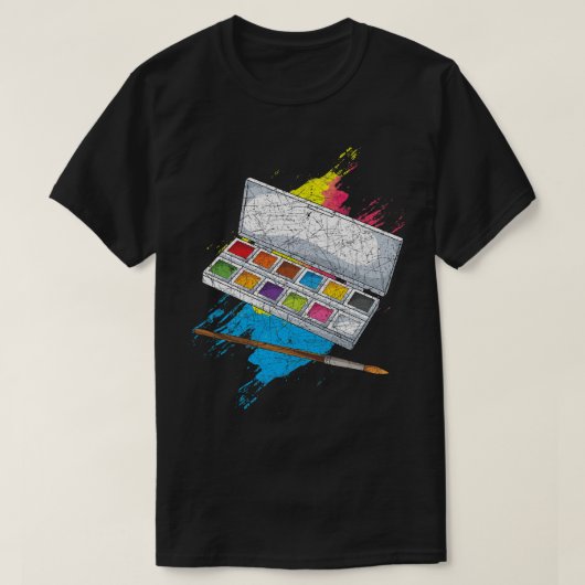 Tekenende Kunst Schilderij Doodling Verf Palet Art T-shirt (Design voorkant)