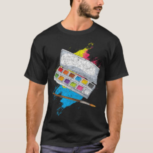 Tekenende Kunst Schilderij Doodling Verf Palet Art T-shirt