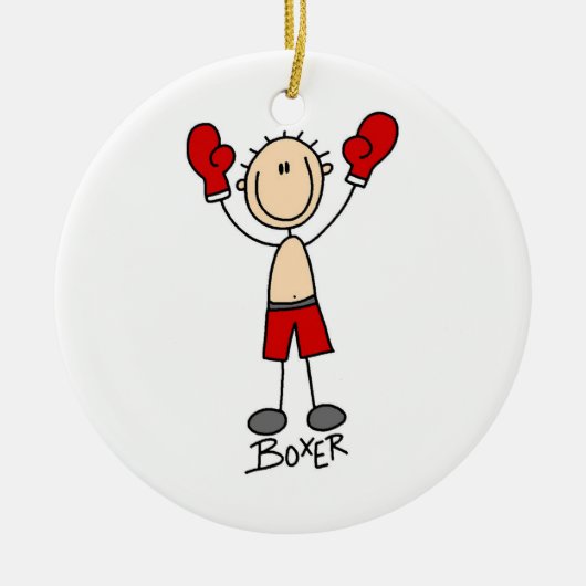 Tekenfiguur Boxer T-shirts en cadeautjes Keramisch Ornament (Voorkant)