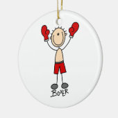 Tekenfiguur Boxer T-shirts en cadeautjes Keramisch Ornament (Links)