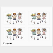 Tekenfiguur Kinder Rechthoekige Sticker (Vel)