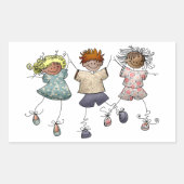 Tekenfiguur Kinder Rechthoekige Sticker (Voorkant)