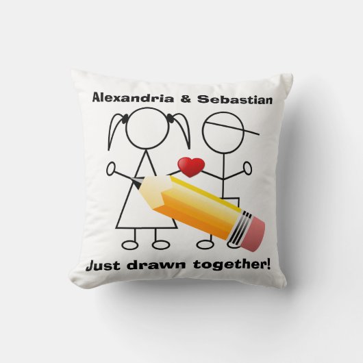 Tekenfiguur Koppel met samengedraaid hart Kussen (Voorkant)