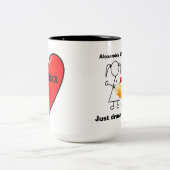 Tekenfiguur Koppel met samengedraaid hart Tweekleurige Koffiemok (Center)