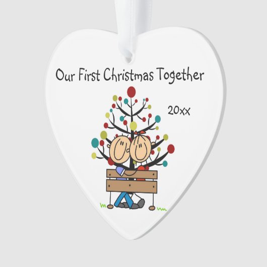 Tekenfiguur Koppel op Ornament van het hart op de  (voorkant)