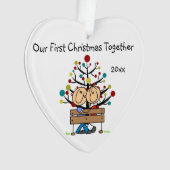 Tekenfiguur Koppel op Ornament van het hart op de  (voorkant)