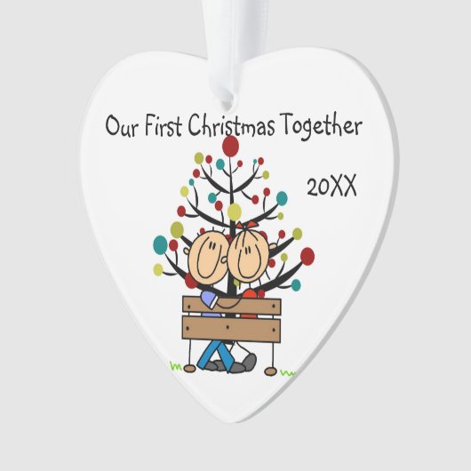 Tekenfiguur Koppel op Ornament van het hart op de (voorkant)