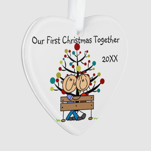 Tekenfiguur Koppel op Ornament van het hart op de  (voorkant)