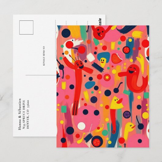 tekenfilm briefkaart (Voorkant / Achterkant)