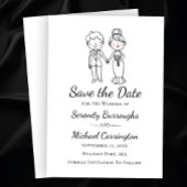 Tekenfilm Bruid Bruidegom Trouwen Datum Opslaan T Kaart