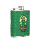 Tekenfilm kabouter in een pot goud met een pint bi heupfles (Rechts)