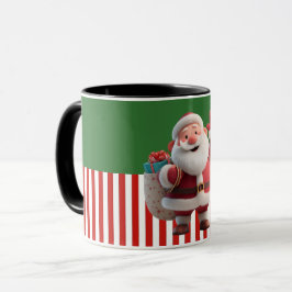 Tekenfilm Kerstman zwaait vrolijk Mok