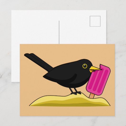 Tekenfilm Merel Die Ijs Eet Briefkaart (Voorkant / Achterkant)