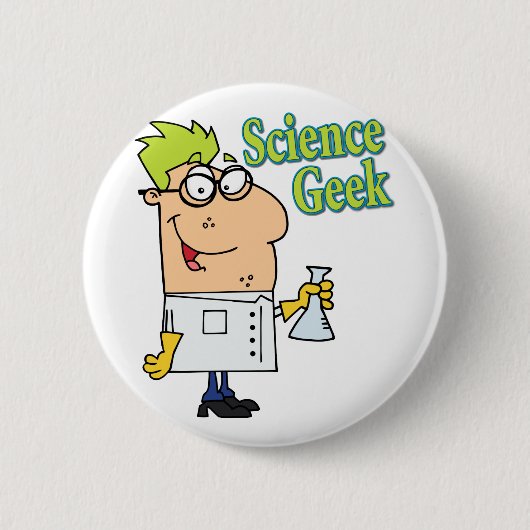 tekenfilm met geek ronde button 5,7 cm (Voorkant)