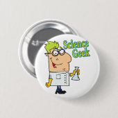 tekenfilm met geek ronde button 5,7 cm (Voorkant /achterkant)